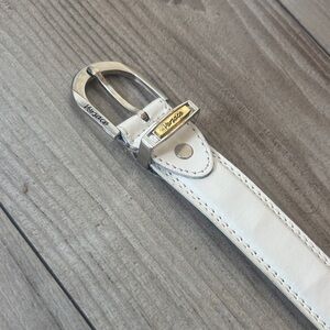 Women’s Versace White Leather Belt Size 38